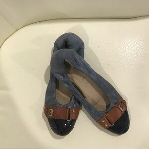 AGL Blue/Brn/Blk Ballet Flat, Size 37